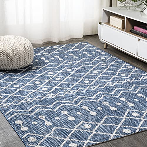 JONATHAN Y SMB131C-3 Nokat Tribal Bohemian Indoor Outdoor Area-Rug Bohemian Rustic Easy-Cleaning Bedroom Kitchen Backyard Patio Non Shedding, 3 X 5, Blue/Ivory