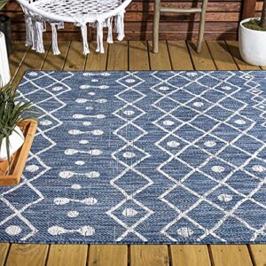 JONATHAN Y SMB131C-3 Nokat Tribal Bohemian Indoor Outdoor Area-Rug Bohemian Rustic Easy-Cleaning Bedroom Kitchen Backyard Patio Non Shedding, 3 X 5, Blue/Ivory