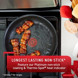 T-fal Ingenio Nonstick 2 Piece Fry Pan Set 3 Piece Induction Stackable, Removable Handle Cookware, Pots and Pans, Oven, Broil, Dishwasher Safe Black