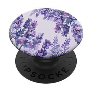 lavender floral purple flower pattern phone popper popsockets swappable popgrip