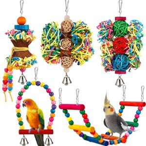 bird parakeet toys foraging shredding toys parrot cage accessories hanging toys bird swing bird ladder for parrots lovebird cockatiel conure