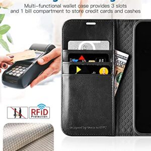 OCASE Compatible with iPhone 13 Pro Max Wallet Case, PU Leather Flip Folio Case with Card Holders RFID Blocking Stand [Shockproof TPU Inner Shell] Phone Cover 6.7 Inch 2021 (Black)