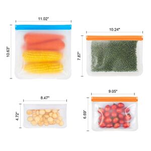 12-Pack Reusable Ziplock Bags - BPA-Free, Leak-Proof, and Freezer Safe, Keep Your Food Fresh and Organized