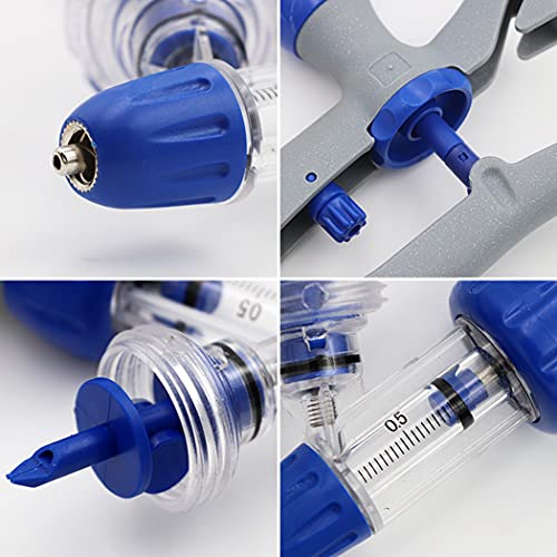 CHUANGRUN Adjustable and Continuous Syringe, 1ml 2ml 5ml Syringe Veterinary Continuous Injector, Animal Injector Gun Animal Drench Gun for ​Veterinarian Chicken Duck Pig Cow Sheep