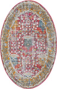 rugs.com paragon collection rug – 5' x 8' oval pink medium-pile rug perfect for living rooms, large dining rooms, open floorplans