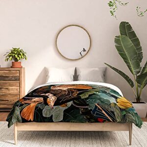 Society6 2021 Cotton Comforter, Queen, Burcu Korkmazyurek Birds and Snakes