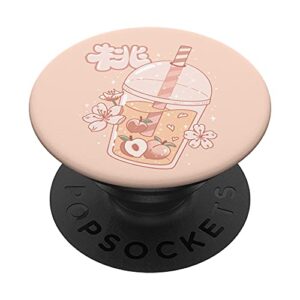 peach juice tea cute kawaii harajuku aesthetic popsockets swappable popgrip