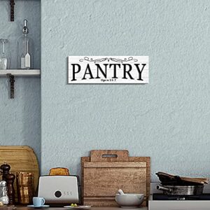 Pinetree Art Pantry Signs for Kitchen Rustic Farmhouse Pantry Room Wooden Sign Wall Decor Ready to Hang (13.7X4.7 Inch, W)