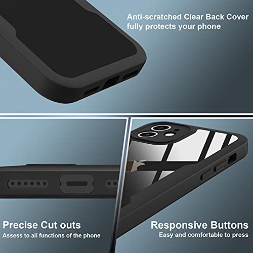 Urarssa Compatible with iPhone 11 Case Full Body Clear Design with Built-in Screen Protector Shockproof Anti-Scratch Rugged Phone Case 360 Protective Cover for iPhone 11 6.1 inch, Black