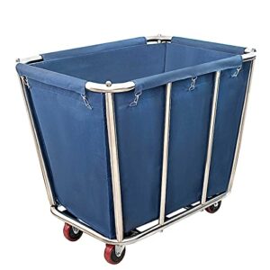 commercial laundry cart,10 bushel (350l) large industrial rolling laundry cart hamper with 4 inch wheels,heavy duty laundry baskets with stainless steel frame, 260 lbs weight capacity