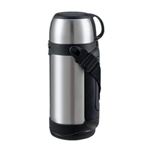 Thermos with Handle Hidden Strap Stanley Classic Silver Vacuum Insulated Wide Mouth Bottle-1.2L Capacity