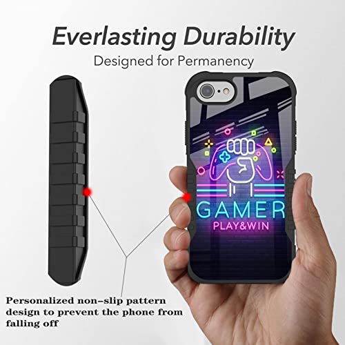 iPhone SE 3rd Gen (2022)/2nd (2020) Case Easter Gamer Play Win Game Over Design for Boys Kids [Shockproof Corners] [Anti-Scratch] [Anti-Slip] Military Grade Protective Case for iPhone 8/7/6/SE