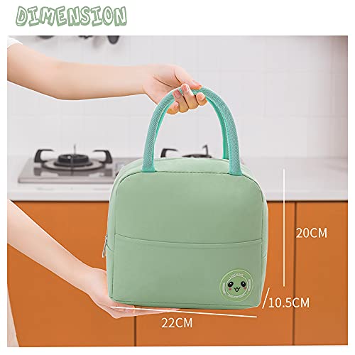 Lunch Bag, CottBelle Insulated Lunch Bag Simple Large Waterproof Meal Container Adult Kids Lunch Tote Bag For Men or Women College Work Picnic Hiking Beach Fishing (Green, Small)