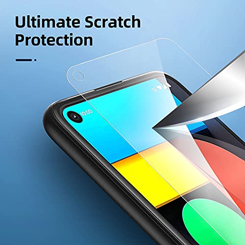 NEW'C Pack of 3, Glass Screen Protector for Google Pixel 4a 5G Anti-Scratch, Anti-Fingerprints, Bubble-Free, 9H Hardness, 0.33mm Ultra Transparent, Ultra Resistant Tempered Glass