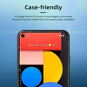 NEW'C Pack of 3, Glass Screen Protector for Google Pixel 4a 5G Anti-Scratch, Anti-Fingerprints, Bubble-Free, 9H Hardness, 0.33mm Ultra Transparent, Ultra Resistant Tempered Glass