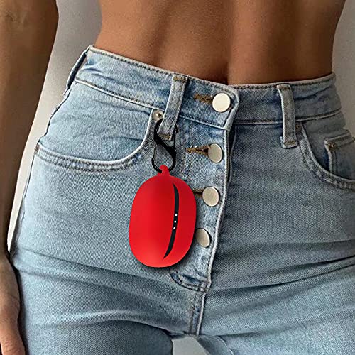 Geiomoo Silicone Carrying Case Compatible with Anker Soundcore Life P3, Portable Scratch Shock Resistant Cover with Carabiner (Red)