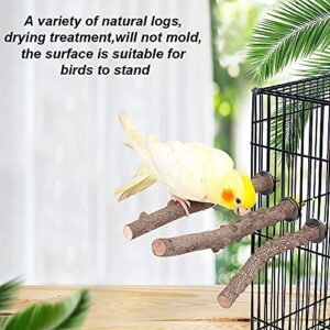 Betinyar 5 Pcs Wood Bird Perch, Natural Wood Bird Perch, Branch Paw Grinding Stick Toy, Bird Perch Cage Accessories for Parrots, Finches, Lovebirds