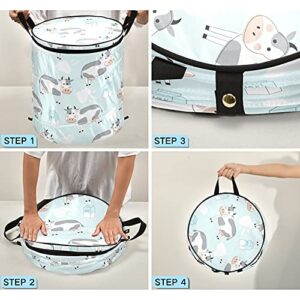 Cows Milk Pop Up Laundry Hamper with Lid Foldable Storage Basket Collapsible Laundry Bag for Camping Picnics Bathroom