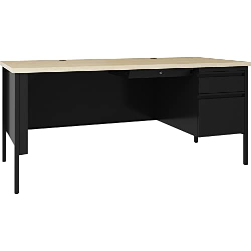 Lorell Fortress Pedestal Desk, Beige