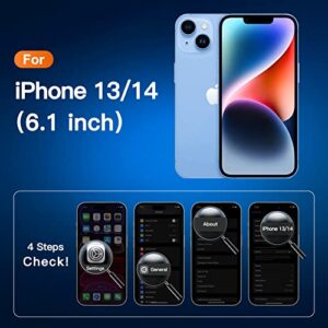 CANSHN Clear Designed for iPhone 13 case and iPhone 14 Case, [3.0mm Raised Airbags][Not Yellowing] Shockproof Protective Phone Case Cover with Hard Back & Soft TPU Bumper for iPhone 13/14 6.1''- Clear