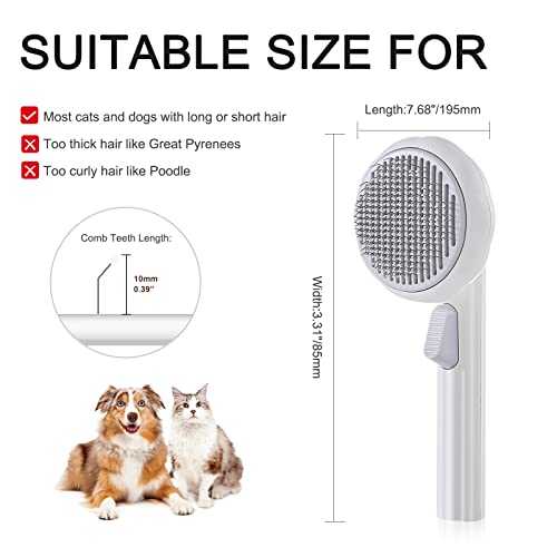 Pet Pumpkin Brush,Cat Brushes for Indoor Cat,Cat Hair Brush for Shedding,Cat Comb for Long or Short Haired Cat Massage Removes Mats,Pet Self Cleaning Slicker Brush for Dog Cat Pet Grooming Brush