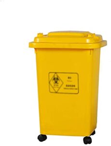 lzqbd garbage cans,multifunctional trash can, wheeled industrial waste compost bin for factory community street outdoor garbage recycling bin,yellow,50l