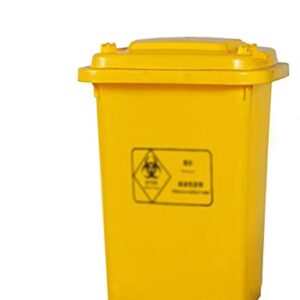 LZQBD Garbage Cans,Multifunctional Trash Can, Wheeled Industrial Waste Compost Bin for Factory Community Street Outdoor Garbage Recycling Bin,Yellow,50L