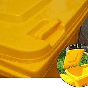 LZQBD Garbage Cans,Multifunctional Trash Can, Wheeled Industrial Waste Compost Bin for Factory Community Street Outdoor Garbage Recycling Bin,Yellow,50L