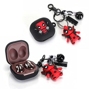 suublg silicone earbuds case cartoon headphones cover with doll keychain fit designed for galaxy buds2 pro (2022) /galaxy buds 2 (2021) /samsung galaxy buds live (2020) /galaxy buds pro (2021)