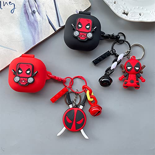Suublg Silicone Earbuds Case Cartoon Headphones Cover with Doll Keychain Fit Designed for Galaxy Buds2 Pro (2022) /Galaxy Buds 2 (2021) /Samsung Galaxy Buds Live (2020) /Galaxy Buds Pro (2021)