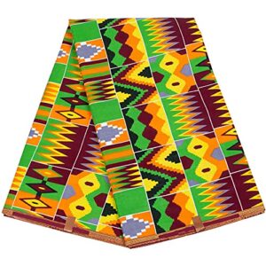 African Fabric Cotton Ankara Print Fabric 6 Yards for Party Dress