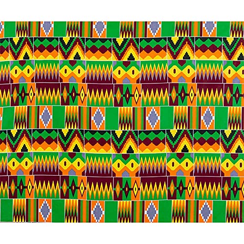 African Fabric Cotton Ankara Print Fabric 6 Yards for Party Dress