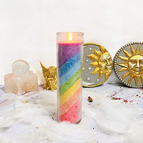 ABOOFANHalloween Decorations Crystal Rainbow Candles Religious Rituals Candles Colorful Halloween Decoration