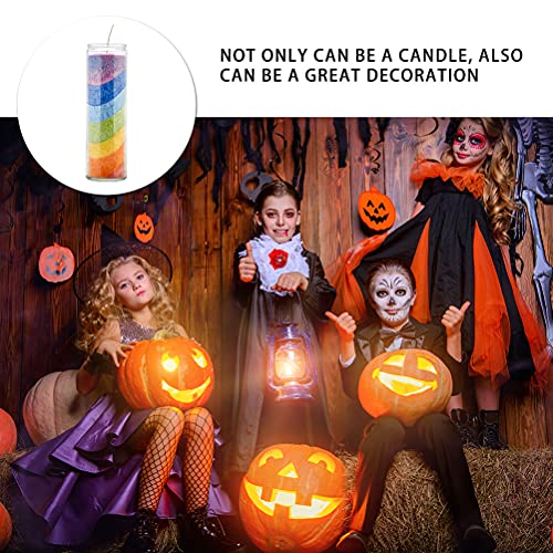 ABOOFANHalloween Decorations Crystal Rainbow Candles Religious Rituals Candles Colorful Halloween Decoration