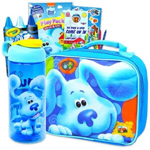 nick shop blue's clues lunch bag water bottle set for toddlers kids - 4 pc bundle bottle, stickers and more (blue's clues school supplies) blue's clues lunch boxes for kids