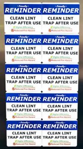 dryer magnet - clean lint trap after use friendly reminder sign - 10 pack