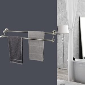 TocTen Double Bath Towel Bar - Thicken SUS304 Stainless Steel Towel Rack for Bathroom, Bathroom Accessories Double Towel Rod Heavy Duty Wall Mounted Towel Holder (Brushed,24IN)