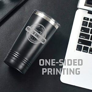 Onebttl Truck Driver Gifts For Men - World's #1 Truck Driver - 20oz/590ml Stainless Steel Insulated Tumbler - Christmas, Thank you, Retirement Gifts For Truck Driver - (Black)