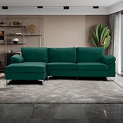 SECTIONAL Sofa Velvet Left Hand Facing