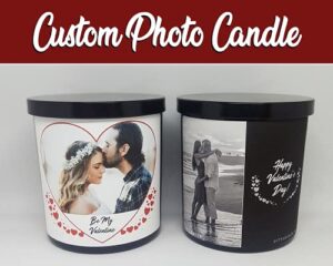 9oz. valentine's day photo candle | personalized soy candle
