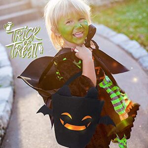 Zhenpony Halloween Trick or Treat Bags Bat Candy Bucket Reusable Canvas Bag Best Halloween Party Gifts for Kids Halloween Bucket Large