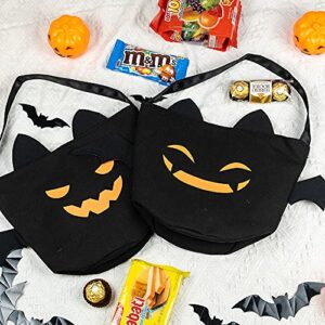 Zhenpony Halloween Trick or Treat Bags Bat Candy Bucket Reusable Canvas Bag Best Halloween Party Gifts for Kids Halloween Bucket Large