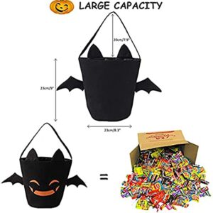 Zhenpony Halloween Trick or Treat Bags Bat Candy Bucket Reusable Canvas Bag Best Halloween Party Gifts for Kids Halloween Bucket Large