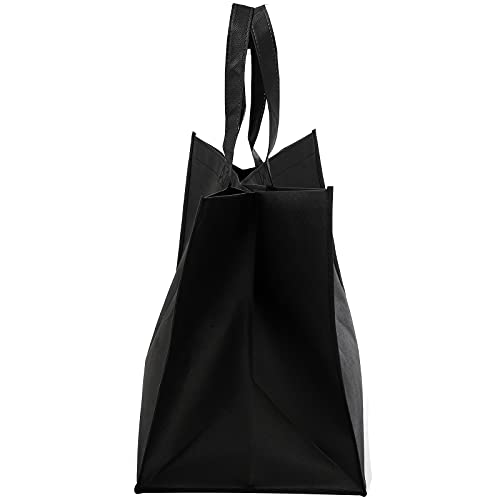 Tosnail 15 Pack Large Foldable Reusable Grocery Tote Bags Shopping Bags - Black