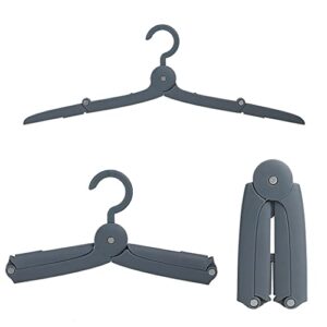 3 pcs travel hangers foldable - light small portable hangers, saving suitcase space folding clothes hangers for hotels or travel (gray), 3 hangers