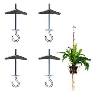 4 pack carbon steel plasterboard ceiling hooks spring toggle wing bolts wall ceiling installation cavity wall fixing heavy duty swag hanging plants hanger anchors ceiling hook