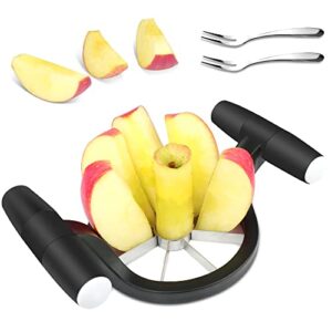 vakoo [ultra-sharp] apple slicer, stainless steel 8-blade apple cutter, apple corer and divider, easy to use kitchen tool for fruits (black)