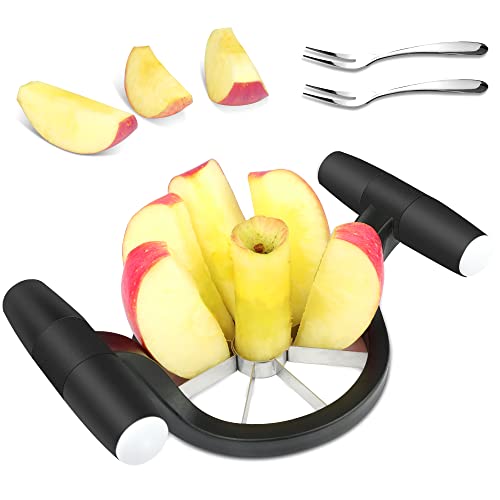 Vakoo [Ultra-Sharp] Apple Slicer, Stainless Steel 8-Blade Apple Cutter, Apple Corer and Divider, Easy to Use Kitchen Tool for Fruits (Black)