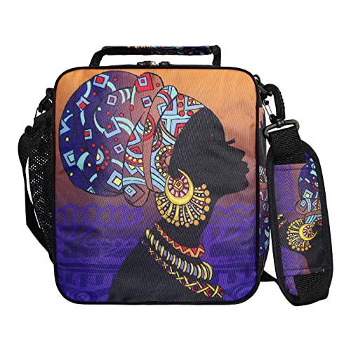 Vantaso Kids Lunch Box Bag Ethnic African Women Insulated Cooler Bag for Women Girl Picnic Travel School