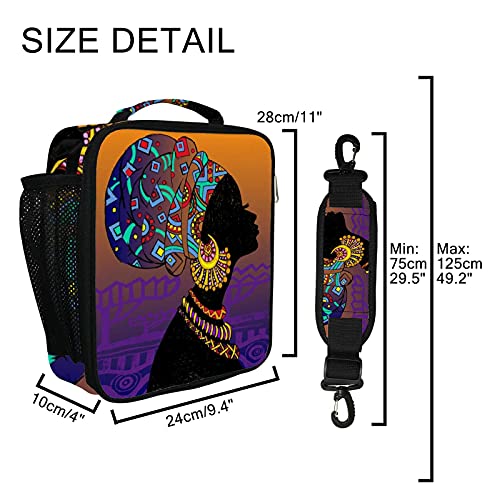 Vantaso Kids Lunch Box Bag Ethnic African Women Insulated Cooler Bag for Women Girl Picnic Travel School